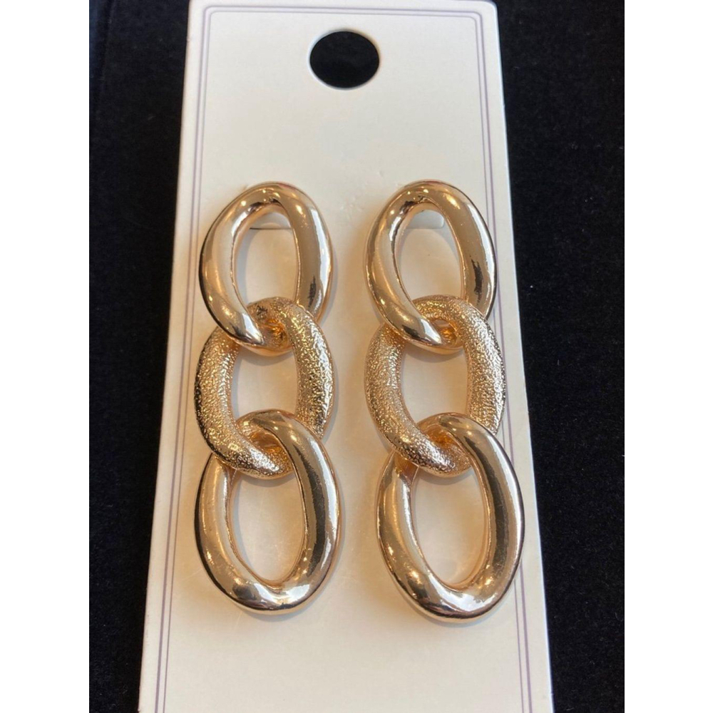 Gold tone chain earrings